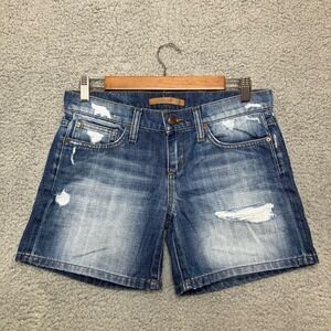 Y2K Joes Jeans Blanchett Shorts Women 25 Blue Distressed Cotton Vtg Denim Spring